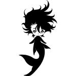 Sticker caricature sirène au cheveux éparpillés Sticker caricature sirène au cheveux éparpillés