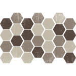 Stickers carreaux de ciment hexagones shades of brown