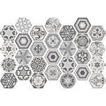 Stickers carrelages hexagones nuances de gris mosaque