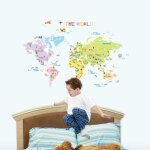 Sticker carte du monde pour enfants