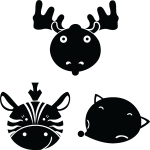 Sticker cerf, zèbre Sticker cerf, zèbre