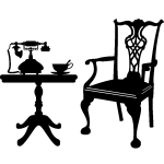 Sticker chaise, table, téléphone Sticker chaise, table, téléphone