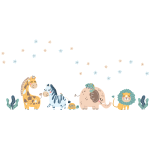 Stickers chambre enfant animaux et fleurs volantes