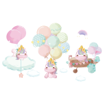 Stickers chambre enfant animaux licornes dans les nuages