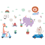 Stickers chambre enfant animaux saltimbanques