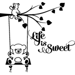 Sticker chambre enfant citation life is sweet