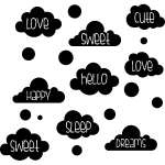 Sticker chambre enfant love sweet dreams