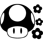 Sticker champignon et fleur