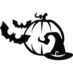 Sticker chapeau de sorcière, grosse citrouille et chauves - souris pour ipad / macbook Sticker chapeau de sorcière, grosse citrouille et chauves - souris pour ipad / macbook