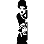 Sticker charlie chaplin et le gamin Sticker charlie chaplin et le gamin