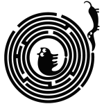 Sticker chat et chien labyrinthe