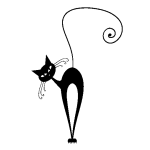 Sticker chat noir surpris Sticker chat noir surpris