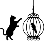 Sticker chat et perroquet