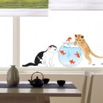 Sticker chat et poissons Sticker chat et poissons