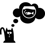 Stickers chat et poisson Stickers chat et poisson