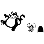 Sticker le chat poursuivant la souris Sticker le chat poursuivant la souris