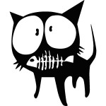 Sticker chat avec une squelette de poisson Sticker chat avec une squelette de poisson