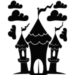 Sticker le chteau de contes de fes
