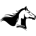 Sticker cheval de profil échec et mat Sticker cheval de profil échec et mat