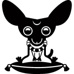 Sticker chien assis sur un oreiller