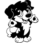 Sticker chien  deux pattes