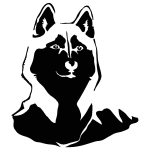 Sticker chien husky pour fond sombre
