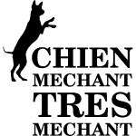Sticker chien mechant, trs mechant