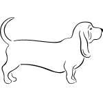Sticker chien aux pattes courtes