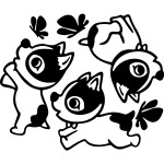 Sticker chiots drles pour les escaliers