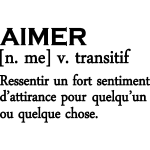 Sticker citation aimer: ressentir un fort sentiment