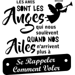Sticker citation chambre les amis sont les anges