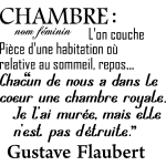 Sticker citation chambre la chambre fminin - g. flaubert