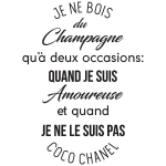 Sticker citation champagne - coco chanel