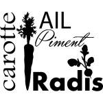 Sticker citation cuisine carotte, ail, radis