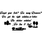Sticker citation cuisine forgot your fork? too many drawers?
