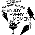 Sticker citation cuisine ice cream summer feeling