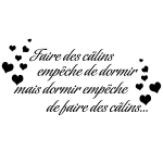 Sticker citation faire des câlins empêche de dormir Sticker citation faire des câlins empêche de dormir