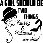 Sticker citation a girl should be two things - coco chanel