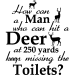 Sticker citation man. . . deer. . . toilets? Sticker citation man. . . deer. . . toilets?