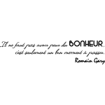 Sticker citation il ne faut pas avoir peur du bonheur - romain gary