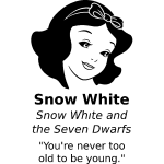 Sticker citation never too old to be young de snow white Sticker citation never too old to be young de snow white