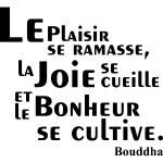 Sticker citation le plaisir se ramasse - bouddha Sticker citation le plaisir se ramasse - bouddha