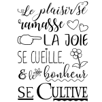 Sticker citation le plaisir se ramasse, la joie . . . Sticker citation le plaisir se ramasse, la joie . . .