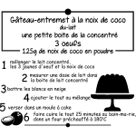 Sticker citation recette gteau  la noix de coco