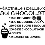 Sticker citation recette vritable moelleux au chocolat