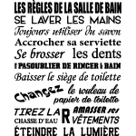 Sticker citation les règles de la salle de bain Sticker citation les règles de la salle de bain