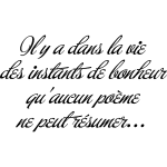 Sticker citation il y a dans la vie des instants de bonheur