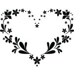 Sticker coeur en contour de feuilles