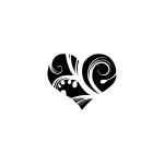 Sticker coeur et fleur