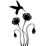 Sticker colibri se nourrissant d'une fleur
